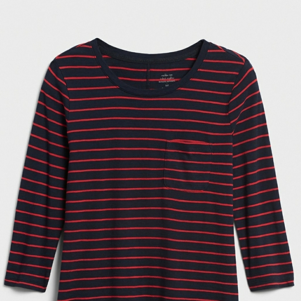 Banana Republic Stripe Malibu Step-Hem Top - Picture 3 of 8